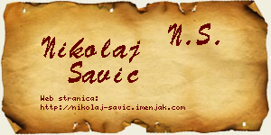 Nikolaj Savić vizit kartica